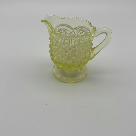 Other - Vaseline / Uranium Glass Creamer Pot Dispenser Vintage Glowy